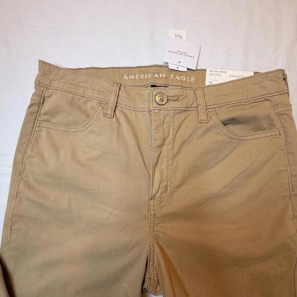 NTW American Eagle Hi Rise Jegging Jeans Size 10 Brown Tan Stretch - Picture 5 of 13